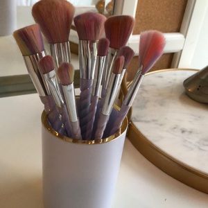 10pcs rainbow unicorn horn makeup brushes
